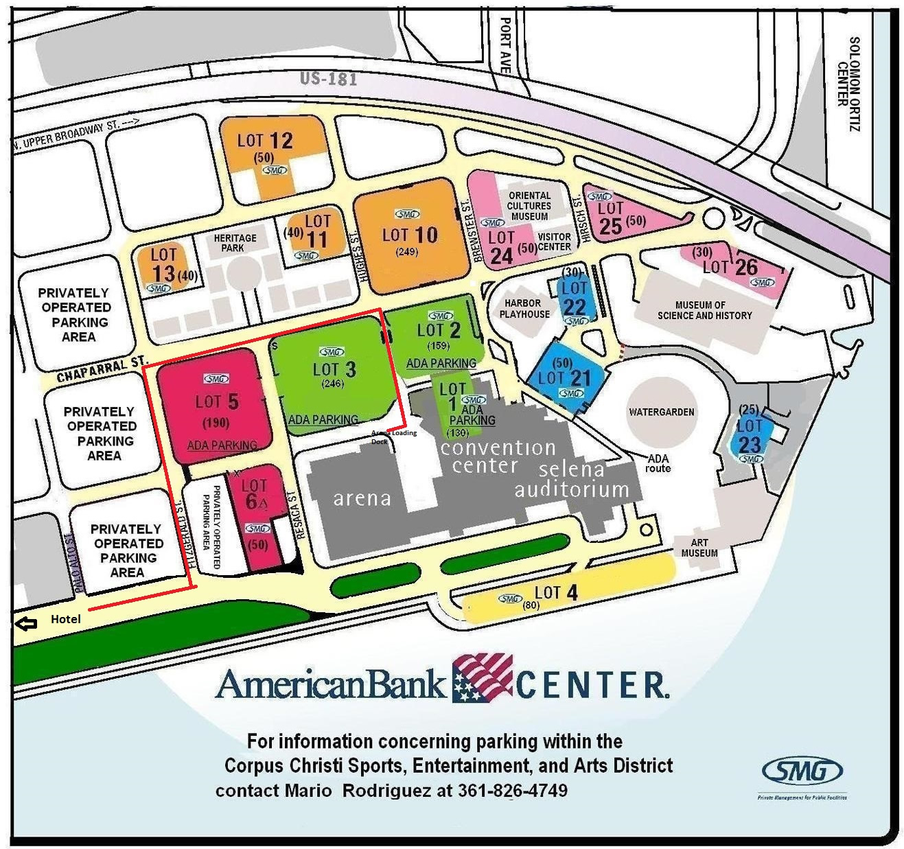 ABC Parking Map with Arena Loading Dock